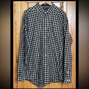 Tommy Hilfiger Golf Vntg Long Sleeve Button Down Shirt Men’s XL Plaid Blue White